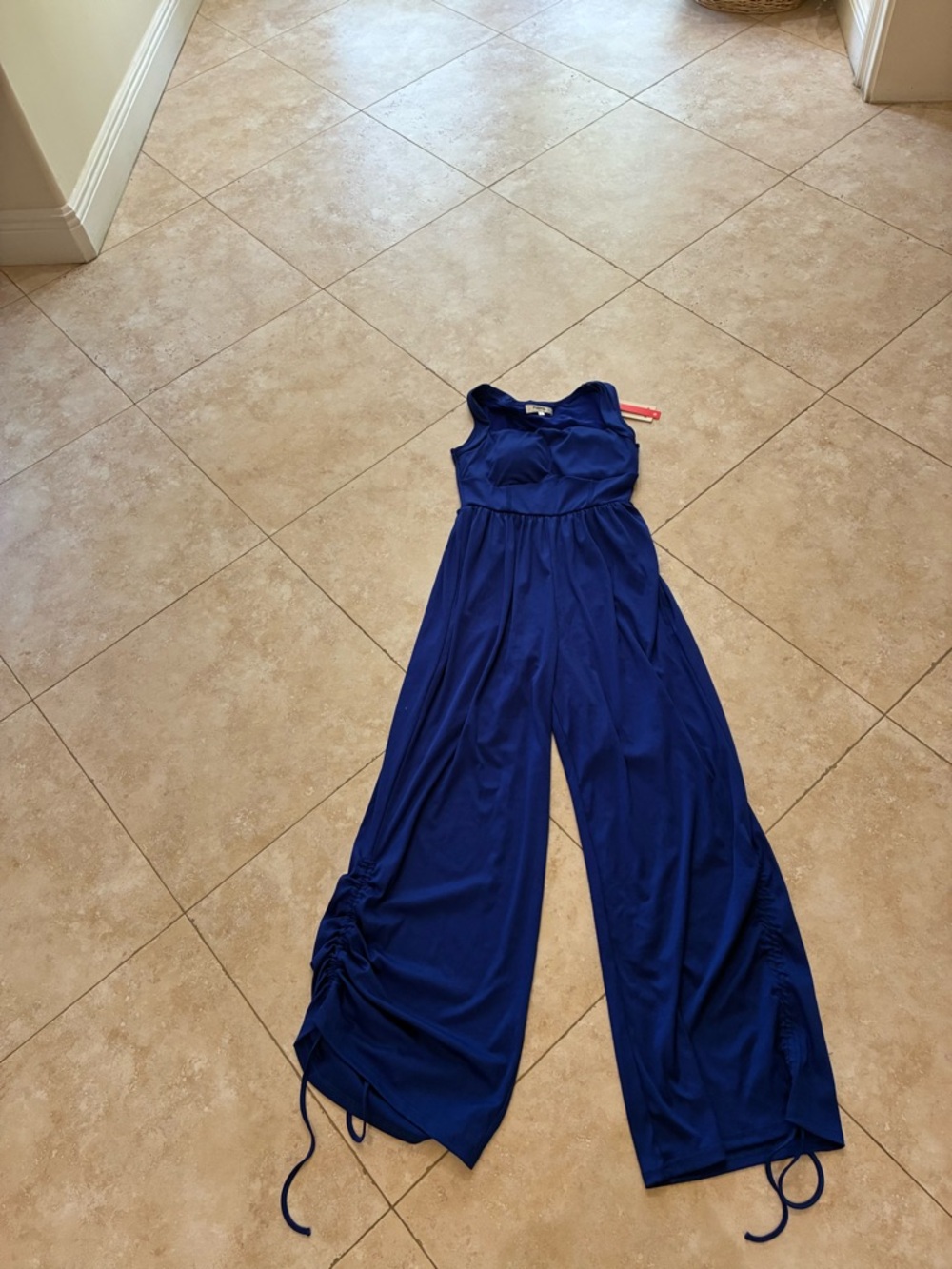 Sleeveless Wide-Leg Jumpsuit in Cobalt Blue